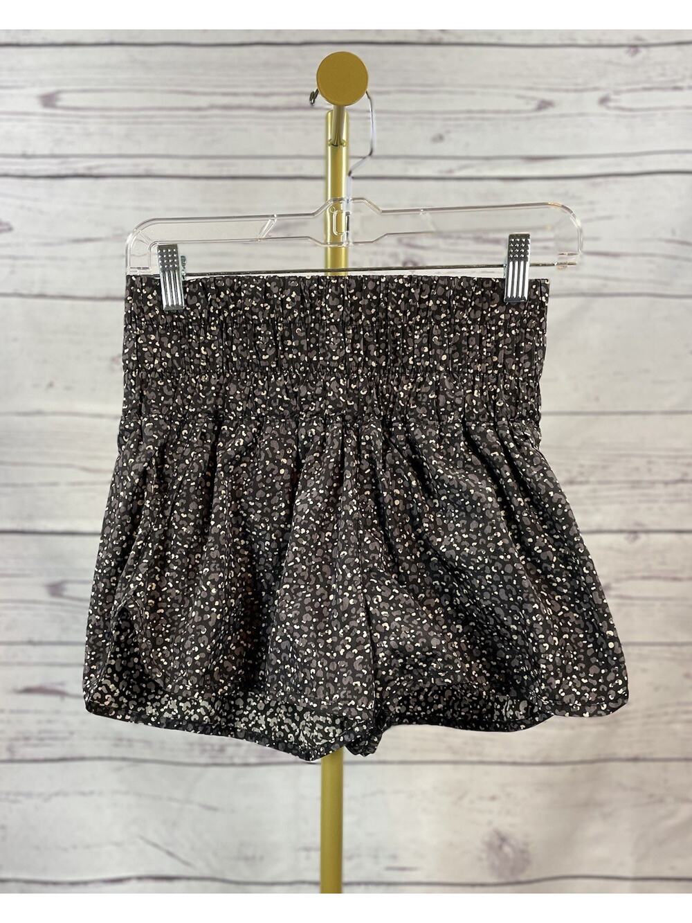FP Movement Sporty Way Home Shorts Animal Print Smocked Running Shorts Women’s S
